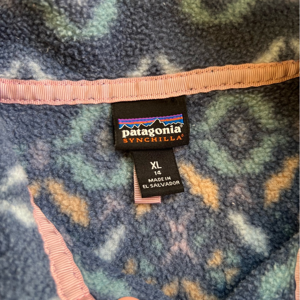 Patagonia Lightweight Synchilla Snap-T Fleece Pullover Youth Girl XL 14 - Picture 6 of 12
